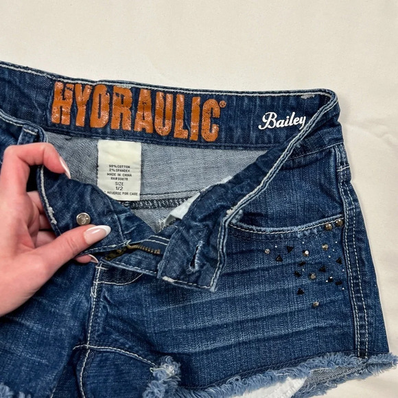Y2K Hydraulic Jeans Low Rise Mini Denim Shorts - Picture 9 of 9